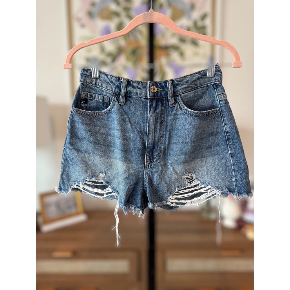 KanCan Distressed Mid-Rise Cut Off Denim Shorts Size XS